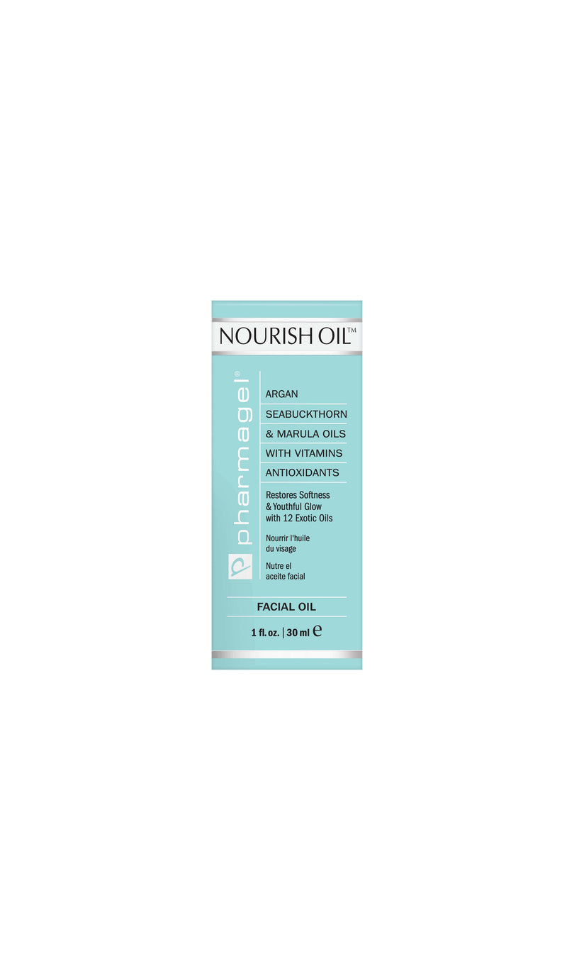 The front of the carton of Nourish Oil facial oil